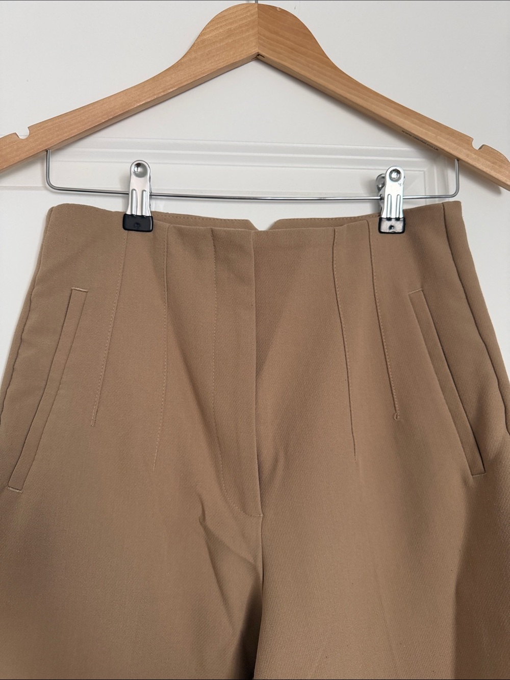 Zara Tan High-Waist Trousers